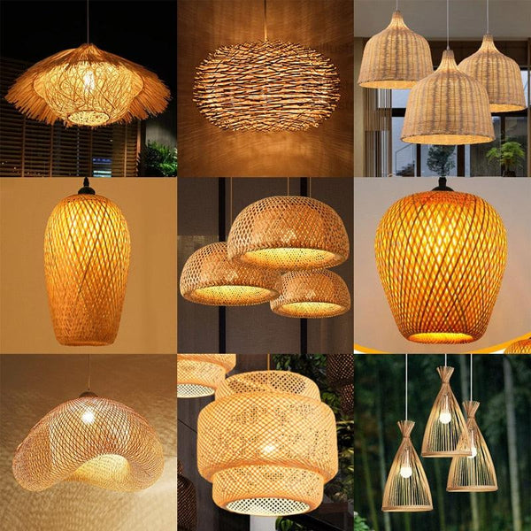 Luminária de Bambu Artesanal Para Casa - Shopibr 
