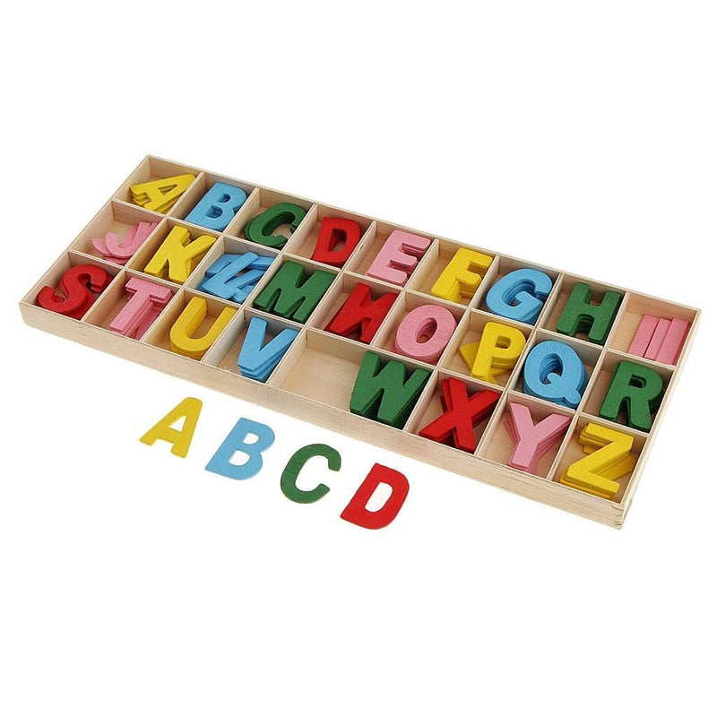 Alfabeto divertido de madeira - 156 peças - Shopibr 