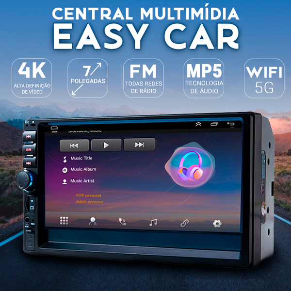 Central Multimídia Universal 7 Polegadas Wifi Gps Mp5 Bluetooth - EasyCar - Shopibr 